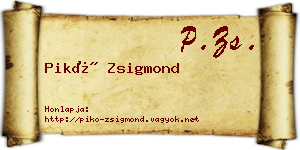 Pikó Zsigmond névjegykártya